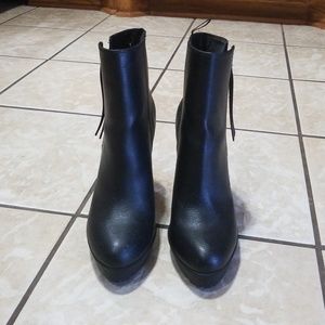 Black platform booties